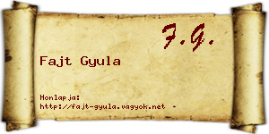 Fajt Gyula névjegykártya